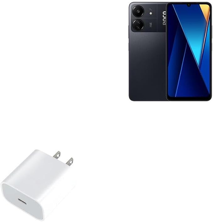 BoxWave Charger Compatible with Xiaomi Poco C65 - PD GAN miniCube (30W) 30W Tiny PD GAN Type-C Wall Charger - Winter White
