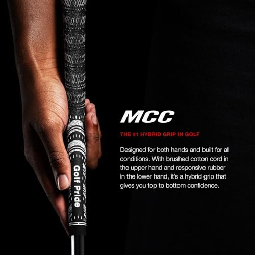 Golf Pride MCC Golf Club Grip - All-Weather Hybrid Grip - Brushed Cotton Cord & Pebbled Texture - Moisture-Wicking Technology - White