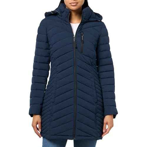 Nautica Women's Stretch Puffer Jacket ? Midweight Quilted Coat Detachable Hood
