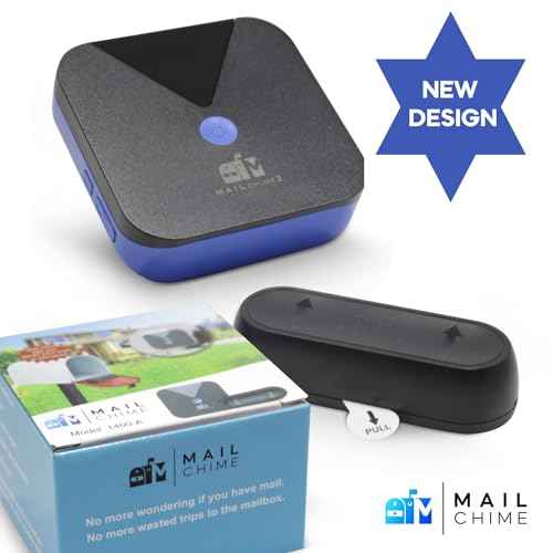 Mail Chime: Mail Alarm - Long Range (500 ft) Wireless Mailbox Alert - LED Light and Sound Alerts 20 Year Proven Brand