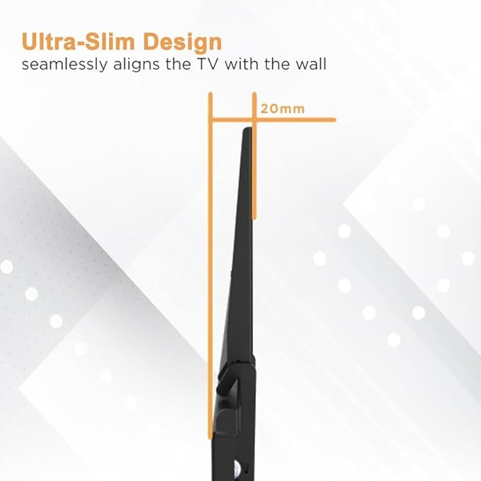 Ultra Slim Flat TV Wall Mount Bracket for Samsung UN43CU8000 43 inch Crystal UHD 4K Smart TV UN43CU8000F - UN43CU8000FXZA - Low 1.4" Profile Design, Heavy Duty Steel, Flush to Wall, Simple Install