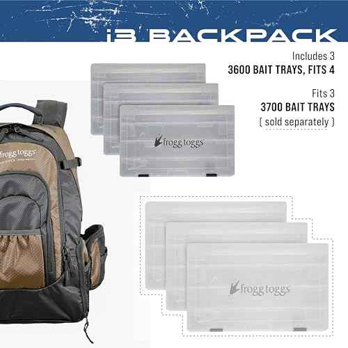 Frogg Toggs i3 Fishing Backpack, Tackle Storage, Includes 3-3600 Bait Trays