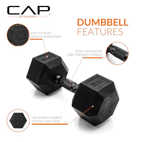 CAP Barbell Coated Dumbbell Weight | Multiple Options Pairs & Sets