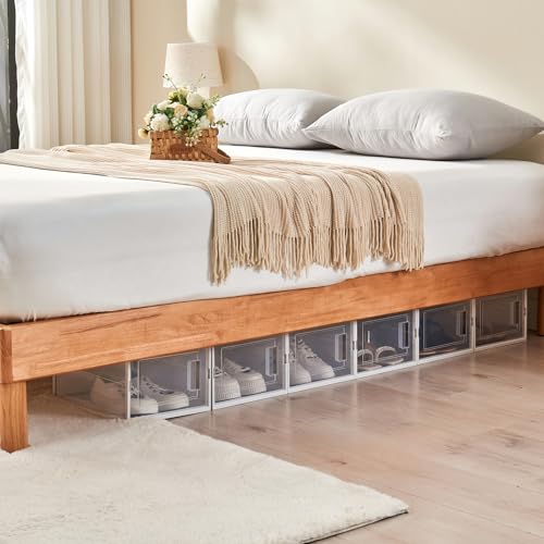 Shoe Storage Boxes, Stack Without Toppling Modular storage boxes combine freely for use in closets, under beds, hallways, and entryways. Space-saving. (Transparent, 12 Pack) - color: Transparent, 12 Pack