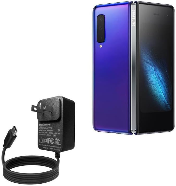 BoxWave Charger Compatible with Samsung Galaxy Fold - Wall Charger Direct (15W) Rapid Charge Your Device with Built-in 3ft Cable