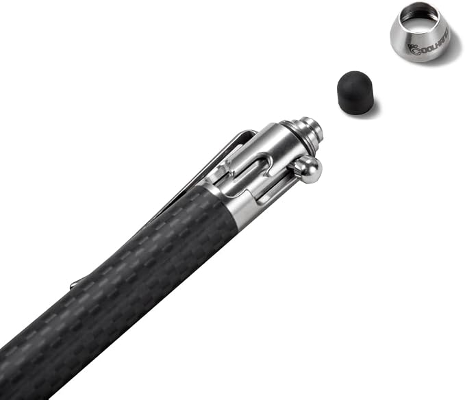 Cool Hand 4.9'' Brass Bolt Action Pen with Retractable Stylus Tip | for Any Touch Screen Ballpoint Ink Refillable Compact Size Skelton Out Deep Pocket Clip (Brass)