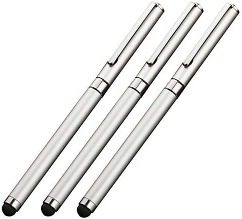 PRO Stylus + Pen Works for Jabra Steel with Custom High Sensitivity Touch and Black Ink! [3 Pack-Silver]
