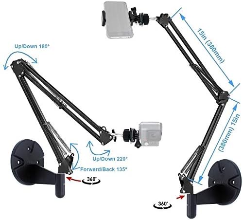 2in1 Wall Phone MountOverhead Camera Mount for iPhone Samsung Live StreamingBakingCraftVideosOnline Lessons