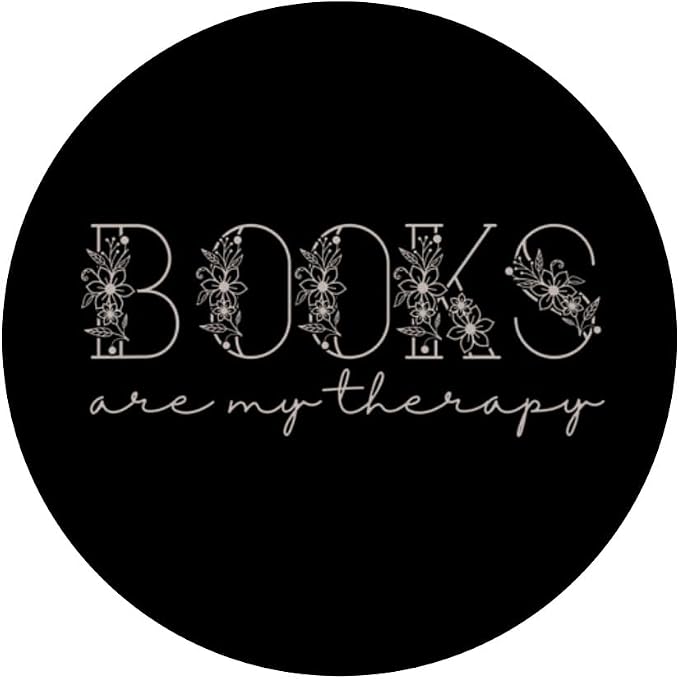 Books are My Therapy Lover Bookish Librarian Boho Floral PopSockets Adhesive PopGrip