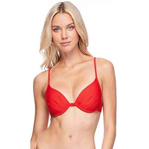 Body Glove Women's Standard Smoothies Greta Solid Molded Cup Underwire Push Up Bikini Top
