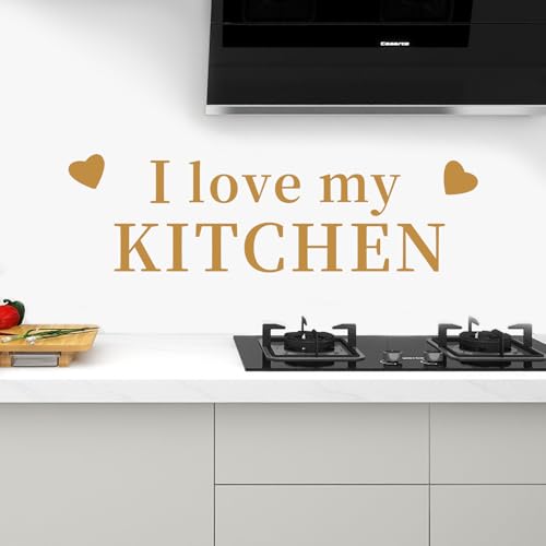 Kitchen Wall Stickers Decals Decor I Love My Kitchen Wall Decor Quotes Sign Daisy Rose Flower Vase Art Decorations for Home Dining Room Coffee Shop