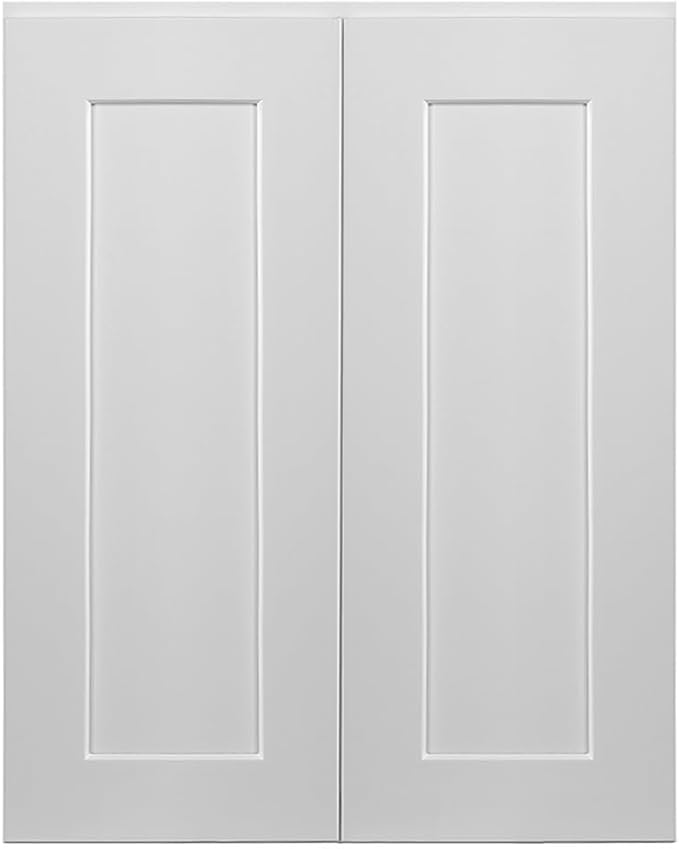 Design House Brookings Shaker Fully Assembled Wall Kitchen Cabinet W2430, 24 W x 12 D x 30 H, Painted White, Solid Wood, Design House, 613521