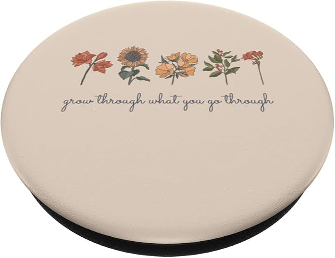 Grow Through What You Go Thru Vintage Wildflower Sunflower PopSockets Swappable PopGrip