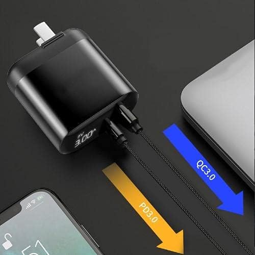 BoxWave Charger Compatible with JUSTPRO GA-ONE - PowerDisplay PD Wall Charger (18W) - Jet Black