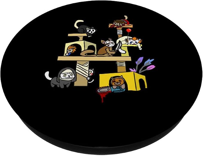 Horror Movies Cat Gifts for Cat Lovers Halloween Costumes PopSockets Standard PopGrip