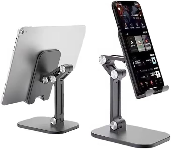 Multi Folding Cell Phone Stand4 Adjustable Foldable Desktop Phone Holder Cradle Dock Compatible with iPhone 16 15 14 13 12 11 Pro Xs Xs Max Xr X 8 Kindle Android Phones