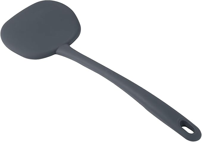 carrotez Silicone Wide Spatula Turner for Kitchen Use 482°F Heat Resistant Flipper, Scratch-Free, 1 Pack - Dark Gray