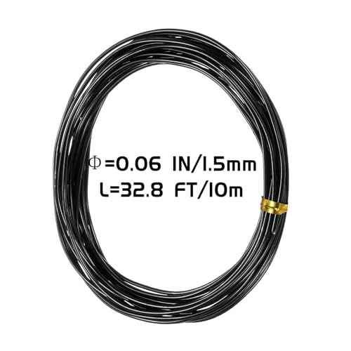 Bonsai Wire 2 Roll Black 1.5mm Aluminum Bonsai Training Wire for Fine Trunk (65 Feet Total)
