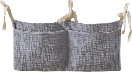 Bedside hanging bag for storing baby milk bottles and blankets - Baby diaper folding bed organizer bag - Pink - color: pink