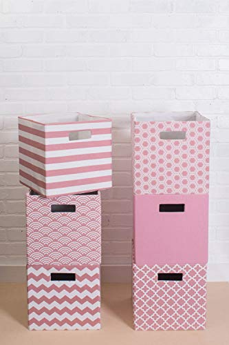 DII Poly-Cube Storage Collection Hard Sided, Collapsible Solid, Small, Rose - color: Rose, size: Small Square, 11x11x11"