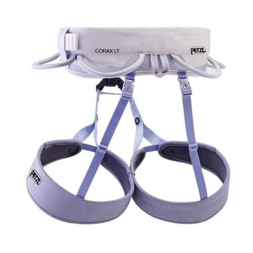PETZL CORAX LT WOMEN comfortable, durable women's harness for a variety of climbing objectives, XS, lilac white