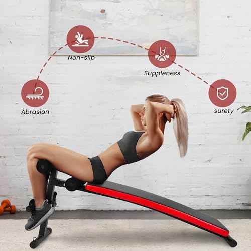 Fitvids Sit Up Bench Utility Bench Crunch Ab Bench for Strength Training and Home Gym Workouts