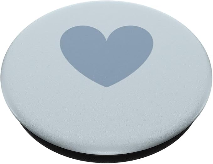 Pale Blue Cute Heart Minimalist Heart Love PopSockets Adhesive PopGrip