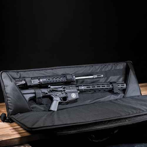Smith & Wesson M&P Pro Tac Padded Rifle Case with Ballistic Fabric Construction and External Pockets for Shooting, Range, Storage and Transport