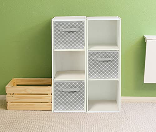 Simple Houseware 11-Inch Foldable Cube Storage Organizer Bin, Geometric Grey, 6 Pack - color: Grey - Geometric