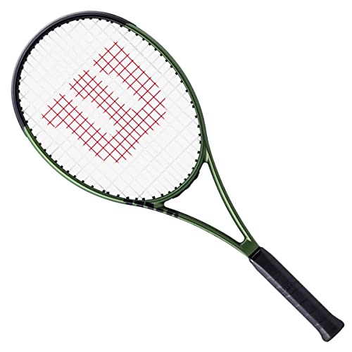 WILSON Blade Team V8 Strung Tennis Racquet - Economical Quality Intermediate Racquet - 4-1/8 Grip, Green and Black