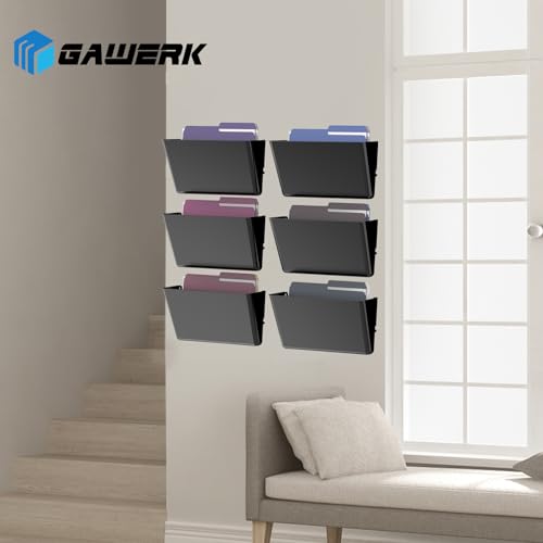 Gawerk Clear Acrylic Single Pocket, Plastic Hanging Wall Mount File Holder for Office Home (Black, 8 Pack) - color: Black, size: 8 Pack