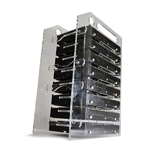 Hard Drive Bay Holder 3.5'' Multi-Layers Hard Disk Bracket HDD Mounting Bracket Kit, Transparent Mechanical Hard Disk Box Storage Organizer Case Rack with Cooling Fan Space (4 Layers) - style: 4 Layers