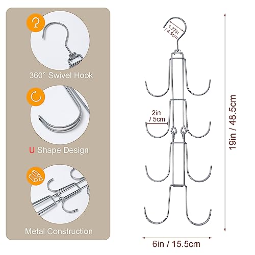 1 Pack Purse Organizer for Closet, 4-Tier Hanging Bag Holder, Silver Metal Closet Organization Purse Hanger Backpack Rack Space Saving Hanger - size: 1 Pack 4-Tier