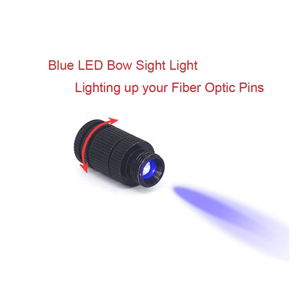 SOPOGER Archery Compound Bow Sight Light Fiber Optic 3/8-32 LED Sight Light Thread Universal Fit (2pcs)