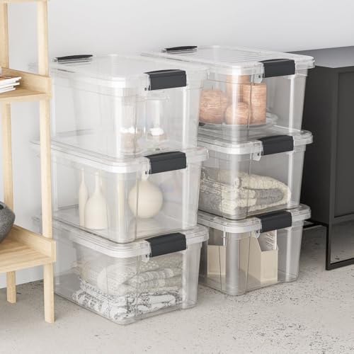 Superio Clear Storage Bins with Lids, Stackable Storage Box with Latches and Handles, Extra Small, 4 Pack 1.75 Quart - size: 1.85 Qt, style: 4 Pack