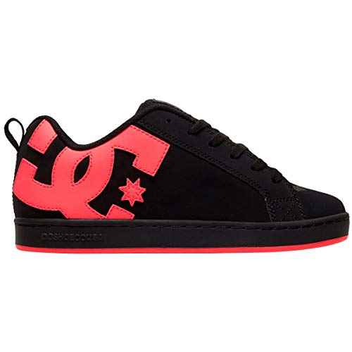 DC womens Court Graffik Skate Shoe, Black/Hot Pink, 8 US