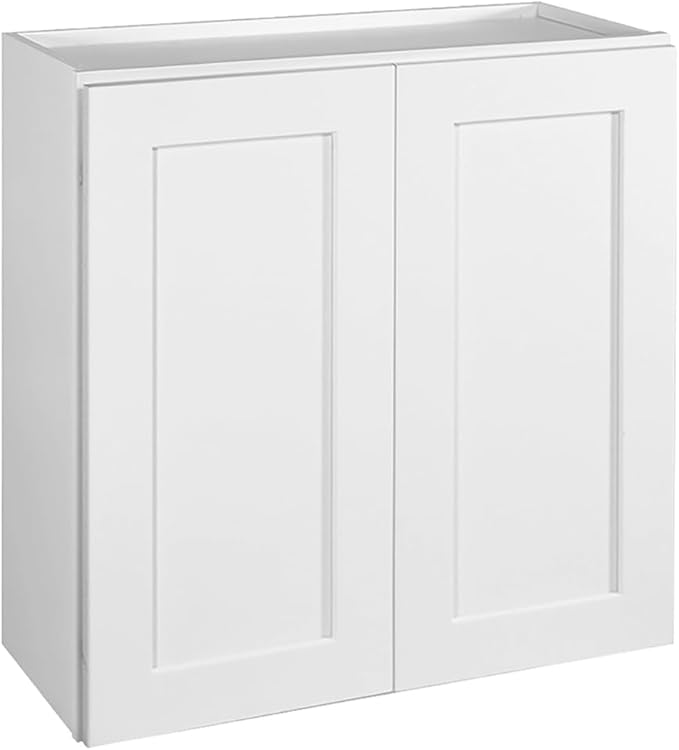 Design House Brookings Shaker Unassembled Wall Kitchen Cabinet W3636, 36 W x 12 D x 36 H, Painted White, Solid Wood, Design House, 543173