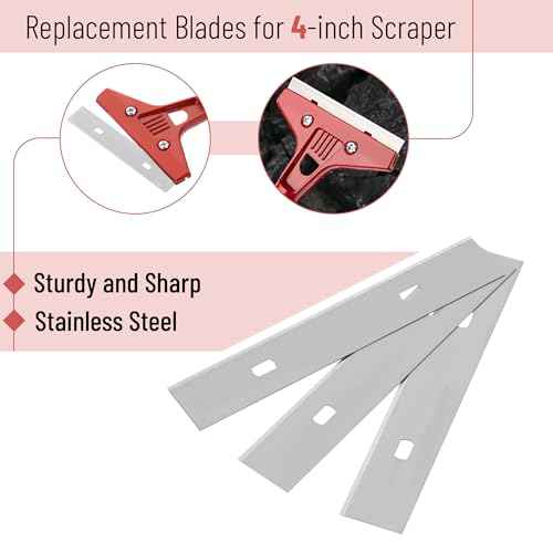 Bates- Replacement Scraper Blades, 4 Inch, 30 Pcs, Stainless Steel Razor Blades, Scraper Blades, Floor Scrapper Blade, Replacement Razor Blades, Paint Scraper Blades, 4 Inch Scraper Blades