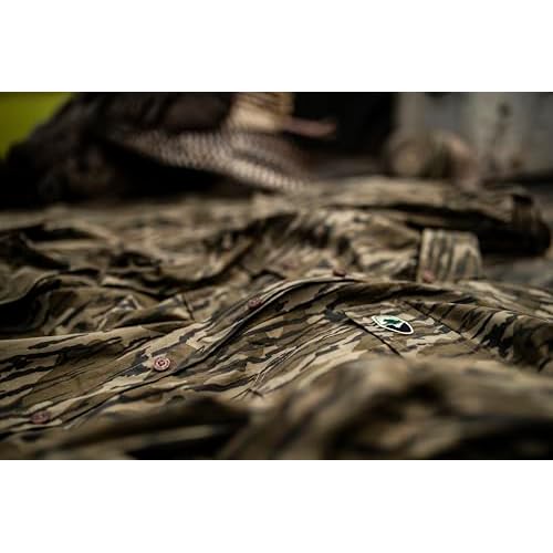 Mossy Oak Men's Long Sleeve Camo Hunting Shirts Cotton Mill