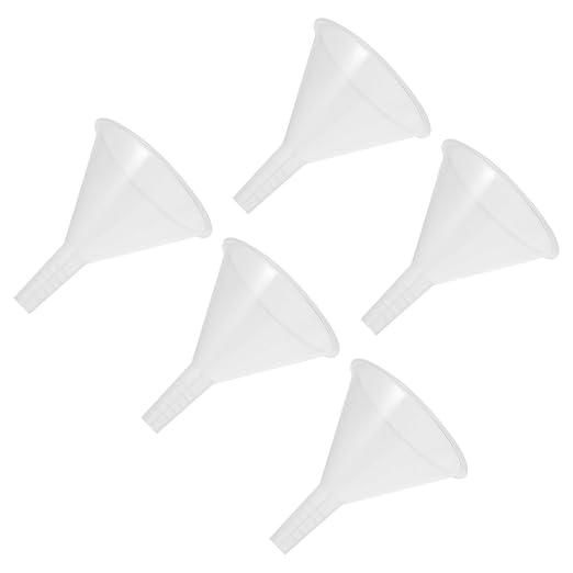 Veemoon 5pcs 100mm Plastic Scientific Triangle Funnels, Laboratory Pp Filling