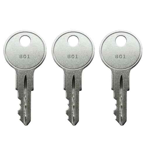 KeyPower (3) B01 - B05 Keys for Husky Tool Box Home Depot Hudson Dewalt, Pre-Cut Key, Works on Tool Chest and Cabinet Locks (B03)