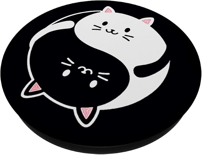 Yin Yang Cat Pop Socket for Phone PopSockets Kitten Yin Yang PopSockets Standard PopGrip