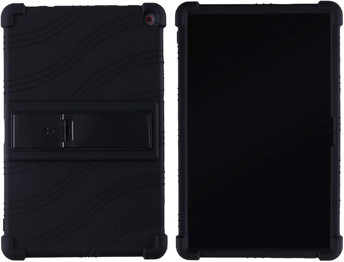 Case for Lenovo 10e Chromebook 10.1 inch Tablet Soft Silicone Adjustable Stand Shockproof Rubber Shell Protective Cover (Black)