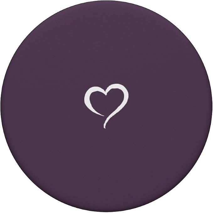 Plum Purple Hand Drawn Heart Minimalist Love PopSockets Swappable PopGrip