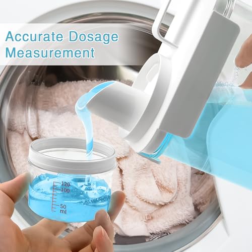 2 Pack Laundry Detergent Dispenser, 98oz Detergent Dispenser, Refluxable Laundry Detergent Container, Plastic Liquid Laundry Detergent Dispenser for Laundry Room Organization with 6 Labels - size: 98 Fl Oz (Pack of 2)