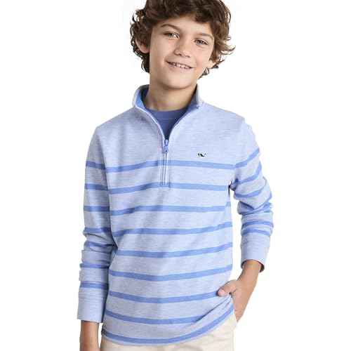 vineyard vines Boys Boys' Breton Stripe Saltwater Quarter-Zip