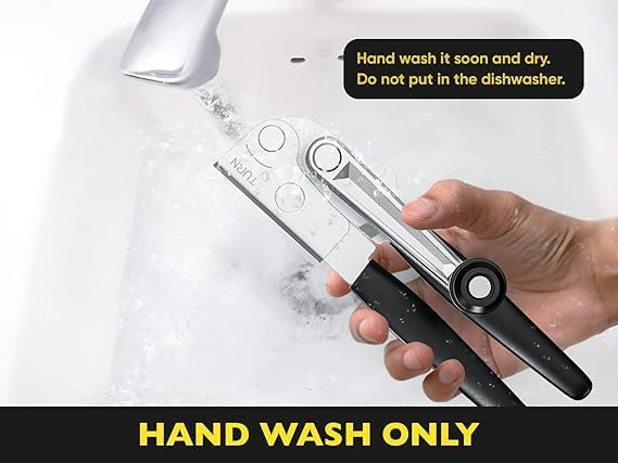 LUFMWCWD Crank Handle Commercial Can Opener - Heavy Duty Manual Can Opener - Ergonomic Cushioned Handle - Stainless Steel Blade - Black