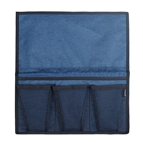 Gloppie Bedside Caddy with Pockets - Remote Holder & Storage Organizer - Blue - color: Classic Blue