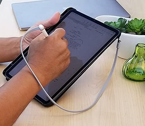 ZoopLoop Black Silicone Scratchproof 20.75in Tether for Digital Electronic Styluses (Diameter Range: 0.27-0.37in) - Secure Stylus to Tablet Case - Tablet Pencil Holder Accessory