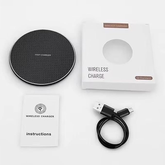 10W Qi-Certified Charging Pad Black Wireless Fast Charging Compatible with Models of iPhone/Samsung/Android and More